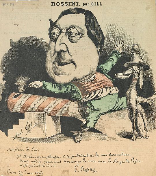 Caricature du musicien Rossini