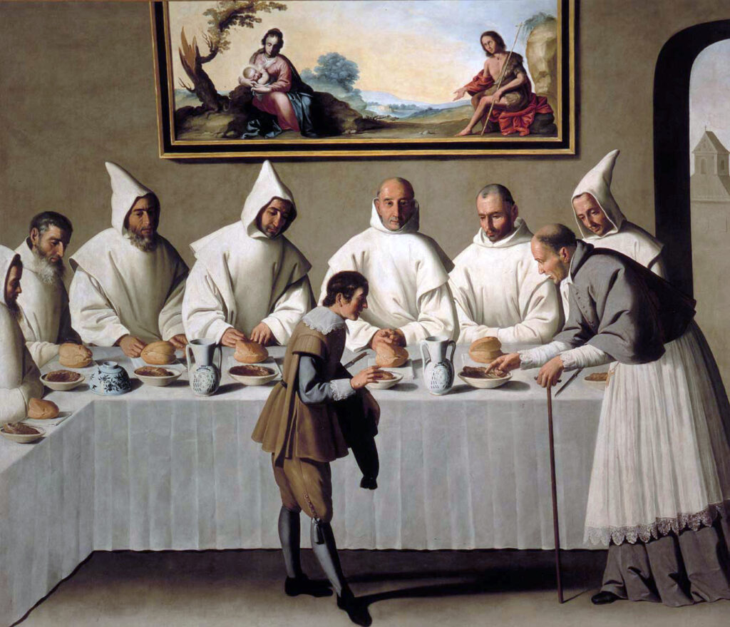 obispo comiendo cuadro